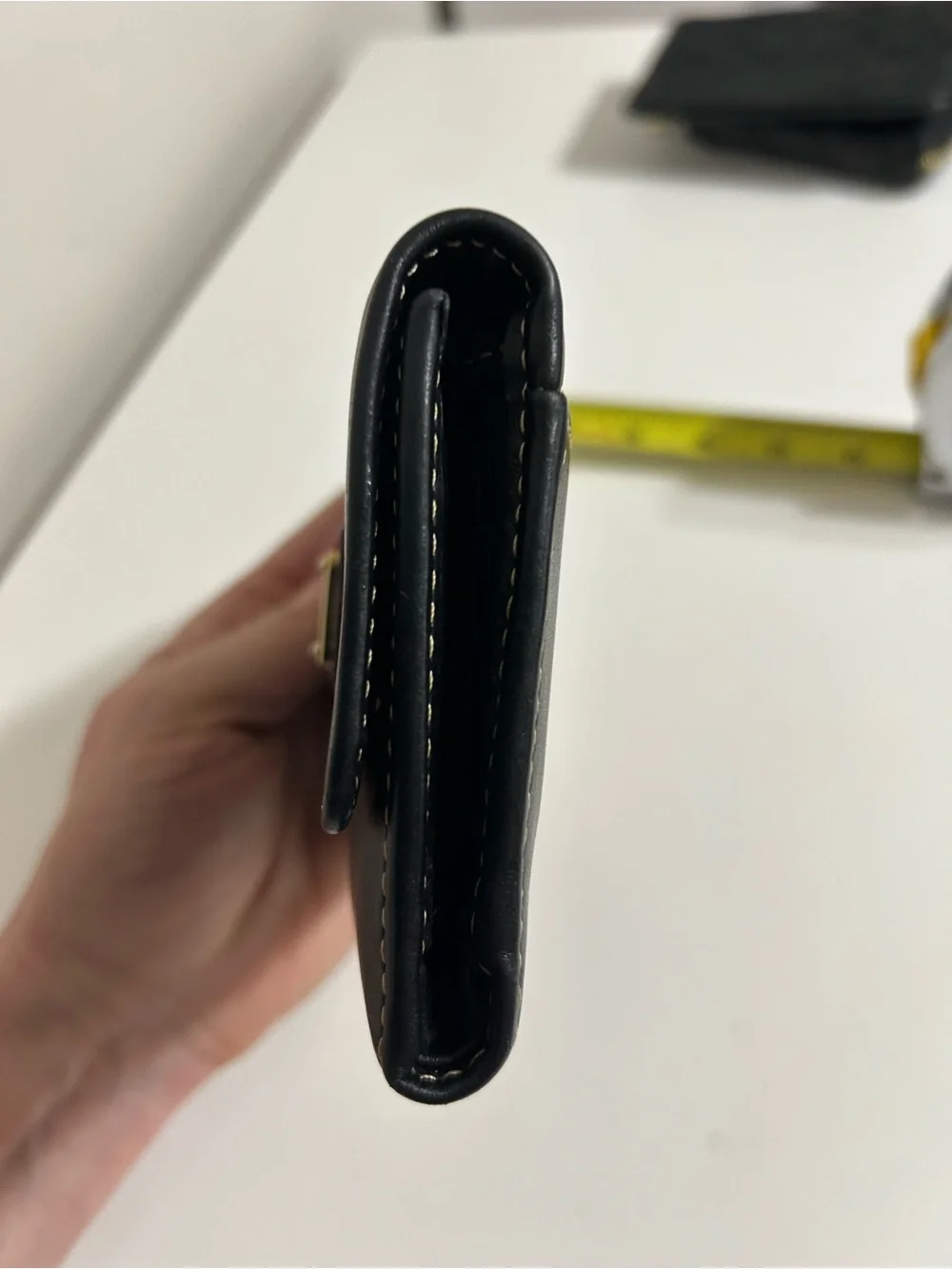 Dooney and Bourke Black Smooth Leather Fold Over Wallet - Picture 3 of 10
